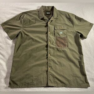 Howler Brothers Forager Utility Shirt Mens XL Olive Green Short Sleeve